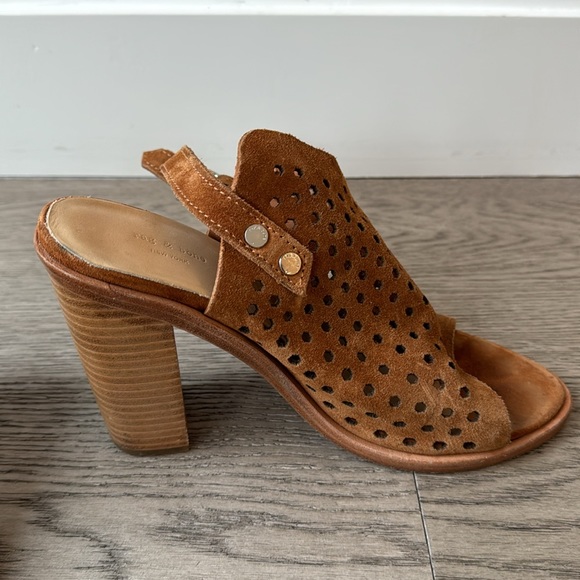 Rag & Bone Wyatt Perforated Suede Sandal, Tan - Picture 4 of 11